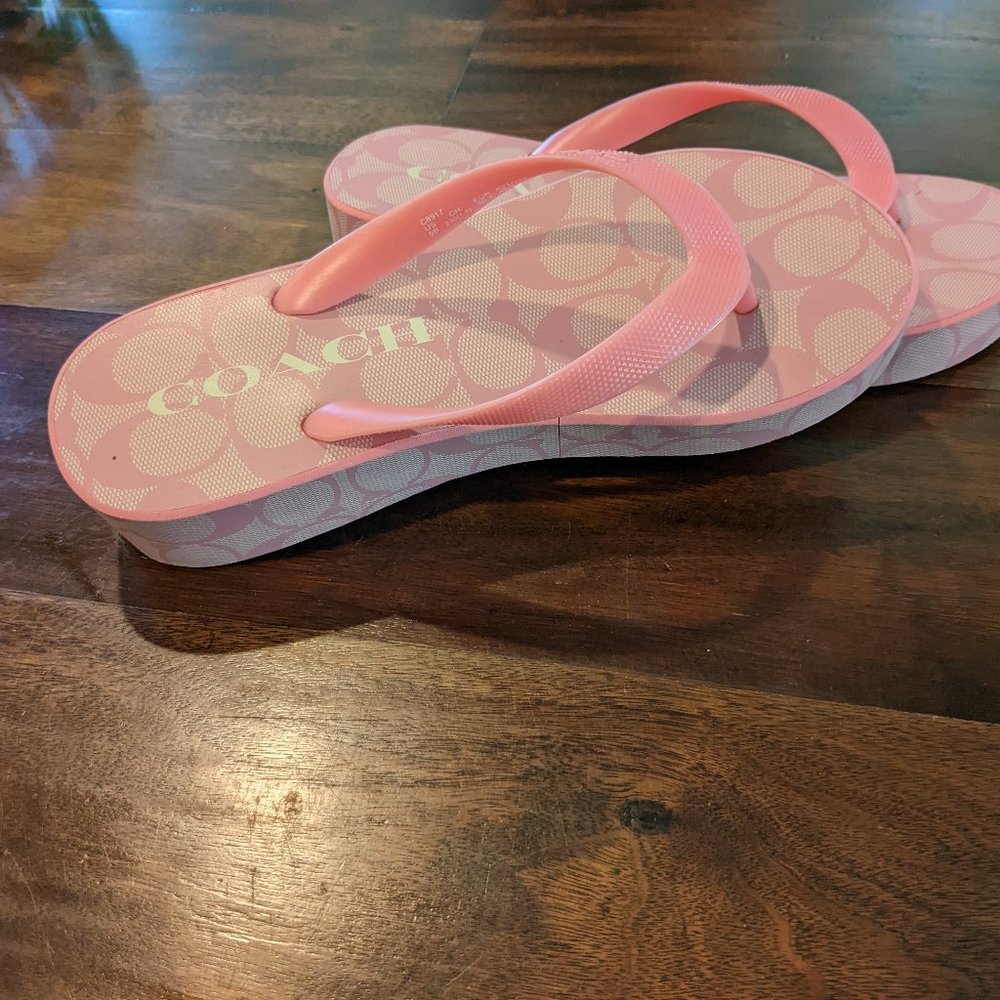 Coach Platform Flip Flops, Like New